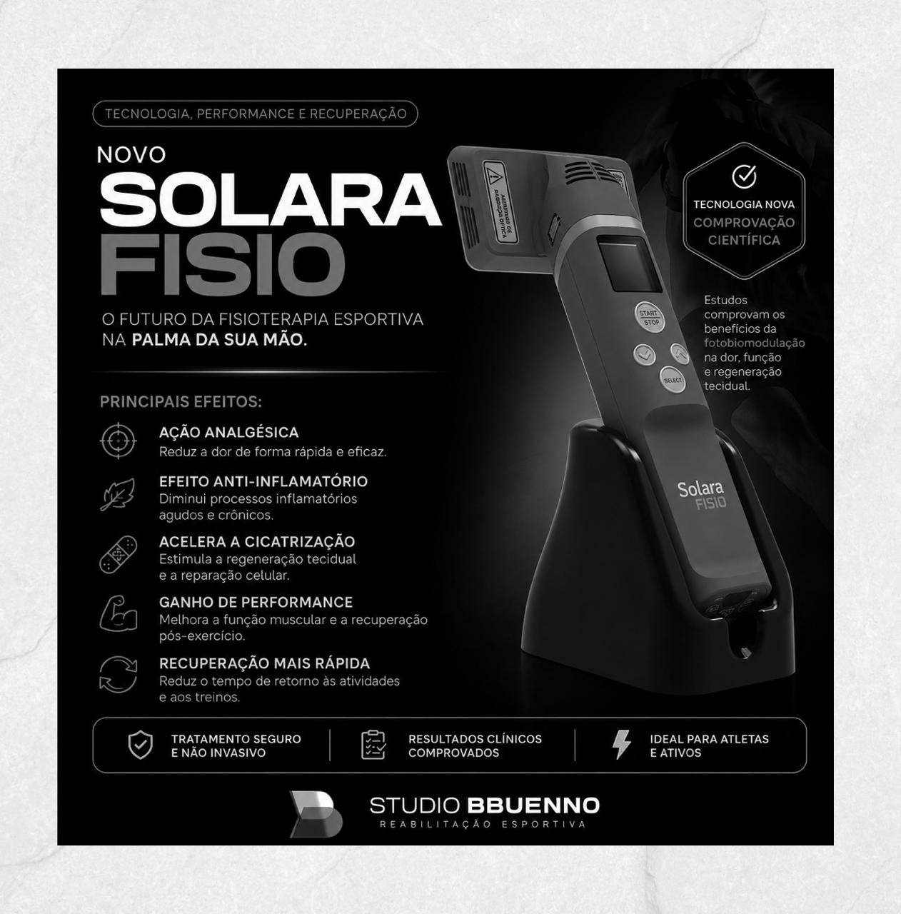 Equipamento Solara Fisio de fotobiomodulação