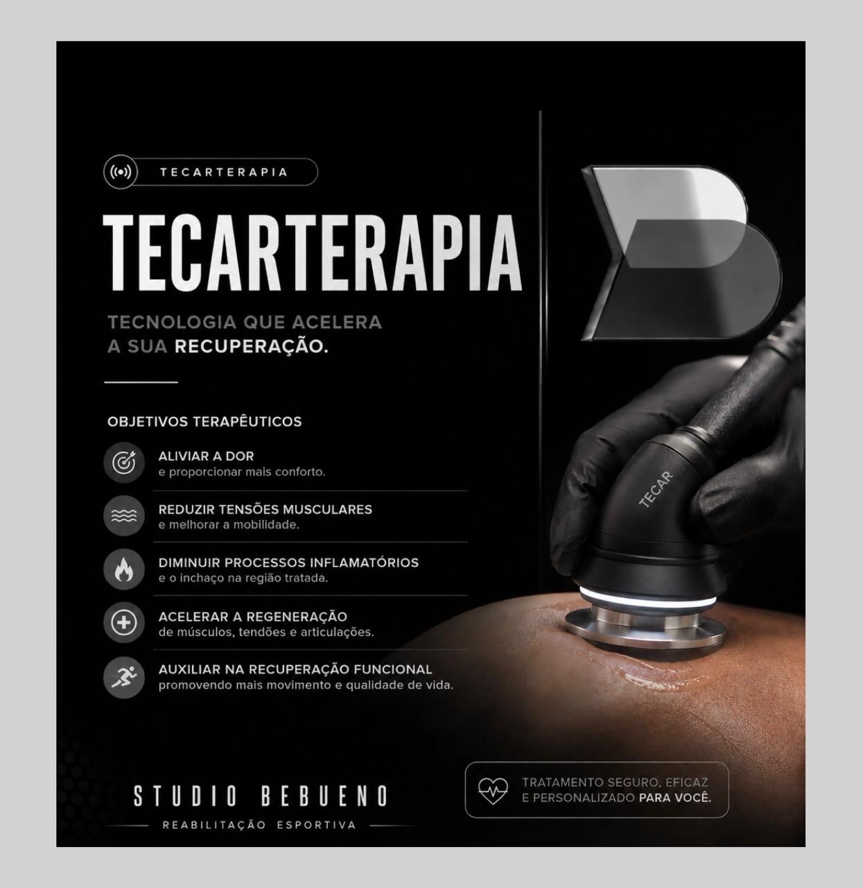 Aplicação de tecarterapia no Studio Bbuenno